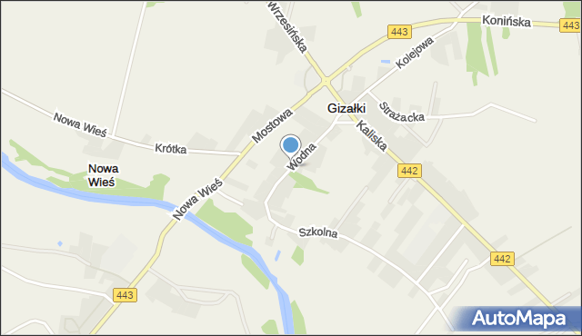 Gizałki, Wodna, mapa Gizałki
