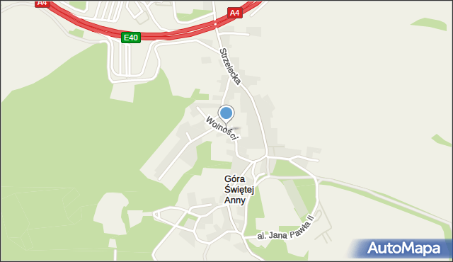 Góra Świętej Anny gmina Leśnica, Wolności, mapa Góra Świętej Anny gmina Leśnica