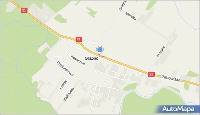 Grabno gmina Ustka, Wojewódzka, mapa Grabno gmina Ustka