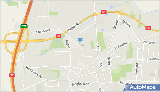 Grójec, Worowska, mapa Grójec