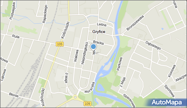 Gryfice, Wojska Polskiego, mapa Gryfice