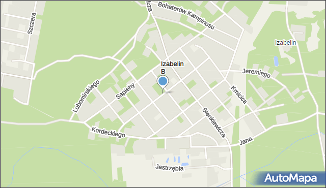 Izabelin B, Wołodyjowskiego Michała, mapa Izabelin B
