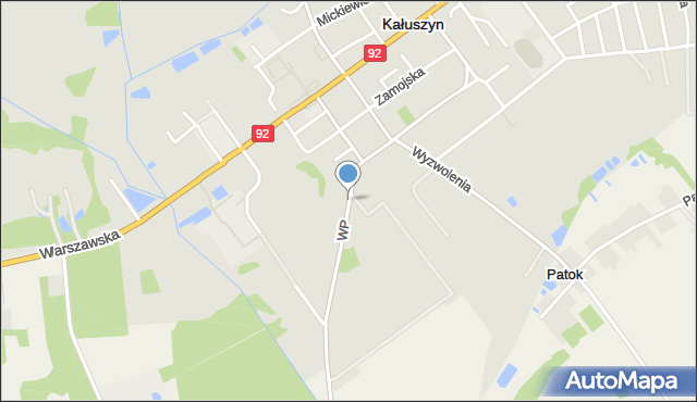 Kałuszyn powiat miński, Wojska Polskiego, mapa Kałuszyn powiat miński