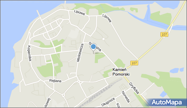 Kamień Pomorski, Wojska Polskiego, mapa Kamień Pomorski