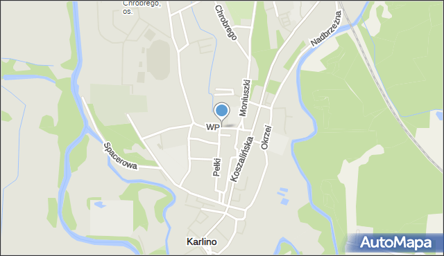 Karlino, Wojska Polskiego, mapa Karlino