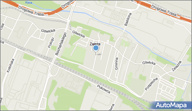 Katowice, Wolnego Józefa, mapa Katowic