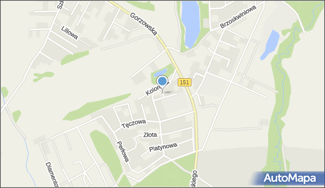 Kłodawa powiat gorzowski, Wodna, mapa Kłodawa powiat gorzowski