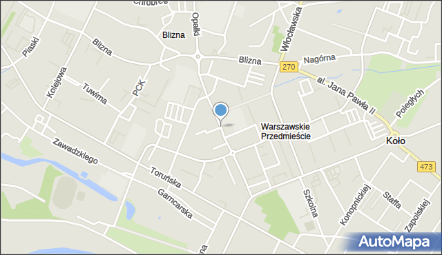 Koło, Wojciechowskiego Piotra, mapa Koło