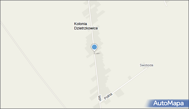Kolonia Dzietrzkowice, Wojska Polskiego, mapa Kolonia Dzietrzkowice