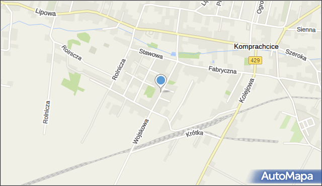 Komprachcice, Wojskowa, mapa Komprachcice