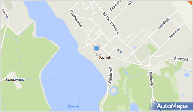 Kórnik, Wodna, mapa Kórnik