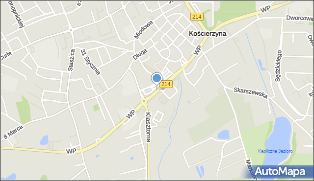 Kościerzyna, Wojska Polskiego, mapa Kościerzyna