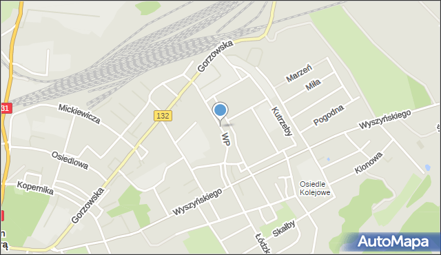 Kostrzyn nad Odrą, Wojska Polskiego, mapa Kostrzyn nad Odrą