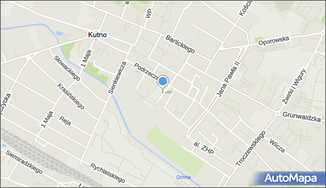 Kutno, Woźniaka Michała, bł. ks., mapa Kutno