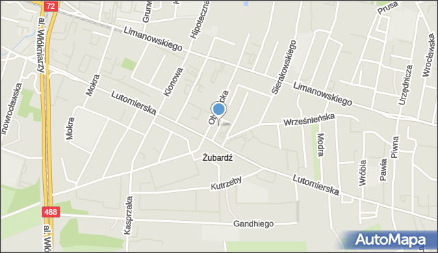 Łódź, Wolna, mapa Łodzi