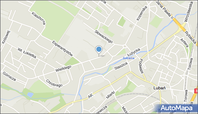 Lubań, Wojska Polskiego, mapa Lubań