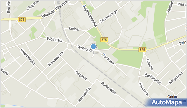 Mielec, Wolności - Boczna, mapa Mielca