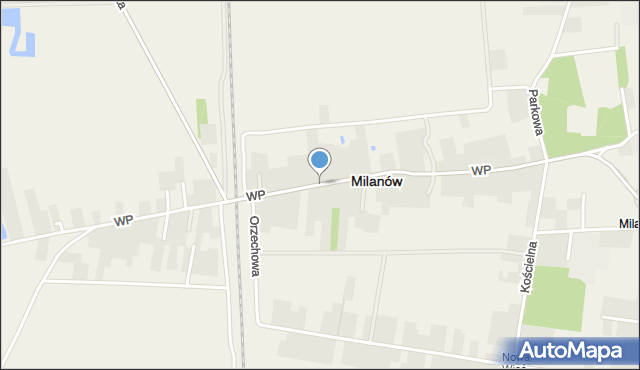 Milanów powiat parczewski, Wojska Polskiego, mapa Milanów powiat parczewski