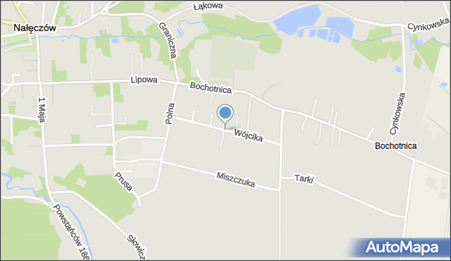 Nałęczów powiat puławski, Wójcika Grzegorza, mapa Nałęczów powiat puławski