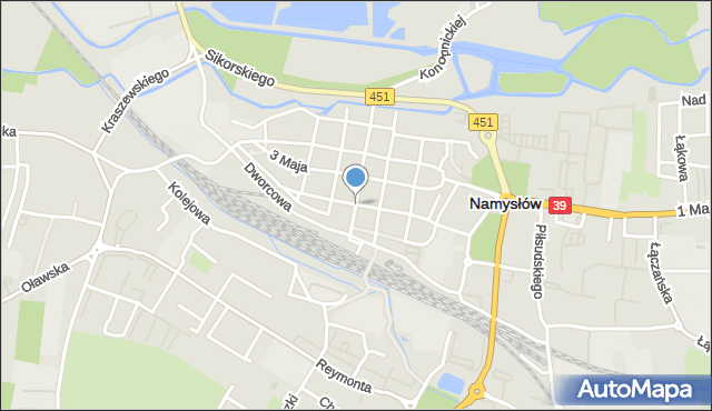 Namysłów, Wojska Polskiego, mapa Namysłów