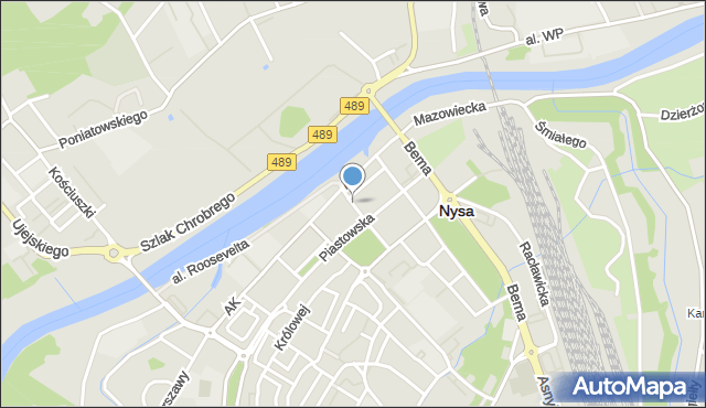 Nysa, Wolności, mapa Nysy