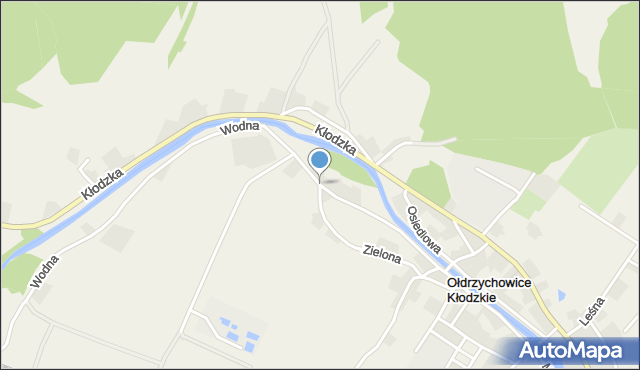Ołdrzychowice Kłodzkie, Wodna, mapa Ołdrzychowice Kłodzkie