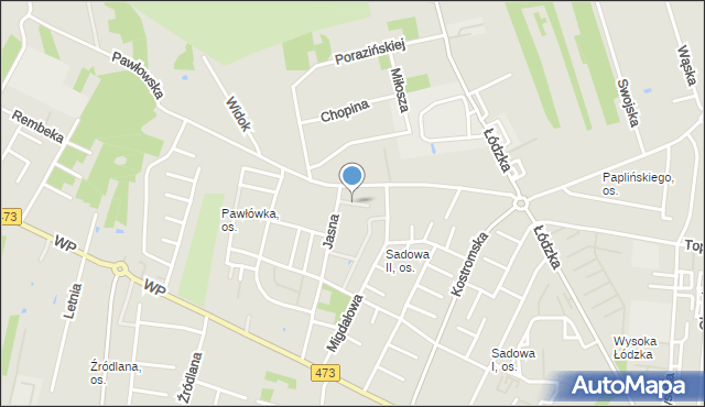 Piotrków Trybunalski, Wonera Jana, mapa Piotrków Trybunalski