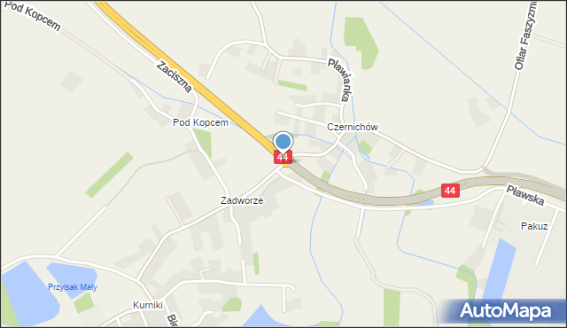 Pławy, Wojewódzka, mapa Pławy