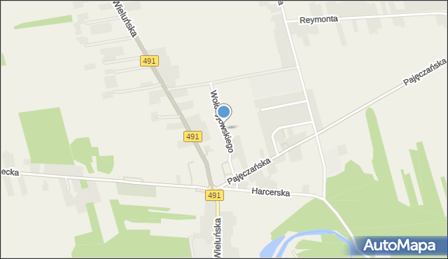 Popów powiat kłobucki, Wołodyjowskiego Michała, mapa Popów powiat kłobucki