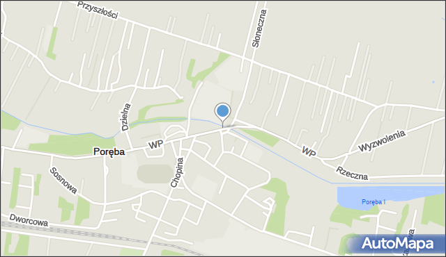 Poręba powiat zawierciański, Wojska Polskiego, mapa Poręba powiat zawierciański