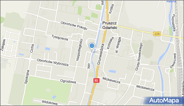 Pruszcz Gdański, Wojska Polskiego, mapa Pruszcz Gdański