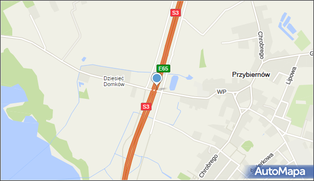 Przybiernów, Wojska Polskiego, mapa Przybiernów