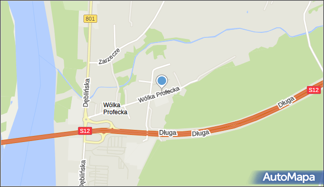 Puławy, Wólka Profecka, mapa Puław