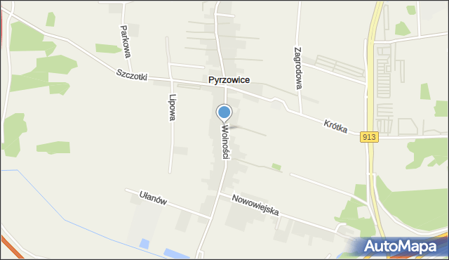 Pyrzowice, Wolności, mapa Pyrzowice