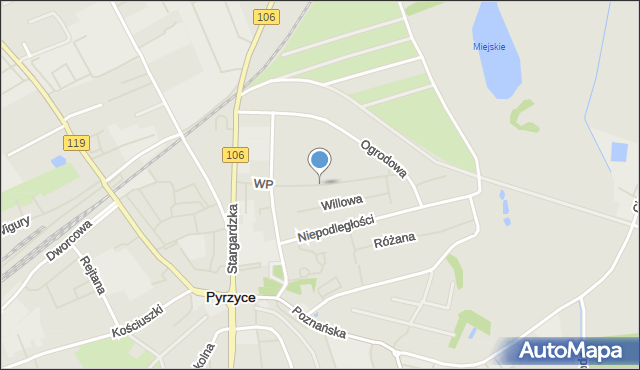 Pyrzyce, Wojska Polskiego, mapa Pyrzyce