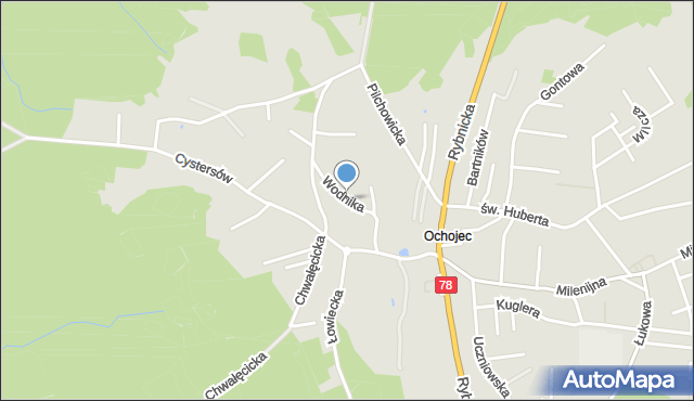 Rybnik, Wodnika, mapa Rybnika