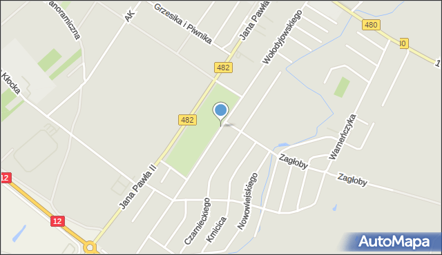 Sieradz, Wołodyjowskiego Michała, mapa Sieradz
