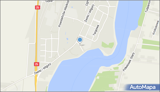 Ślesin powiat koniński, Wodna, mapa Ślesin powiat koniński