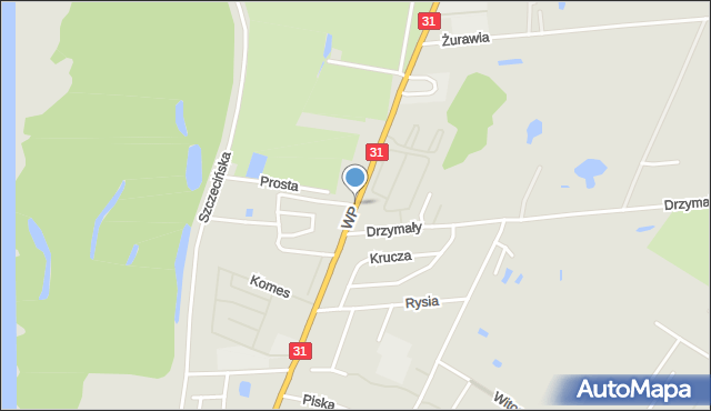 Słubice, Wojska Polskiego, mapa Słubice