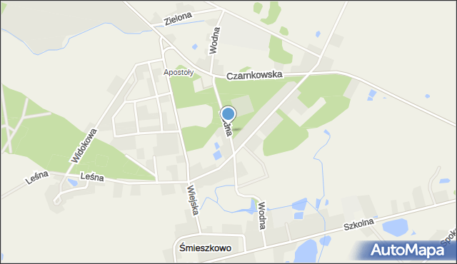 Śmieszkowo gmina Czarnków, Wodna, mapa Śmieszkowo gmina Czarnków