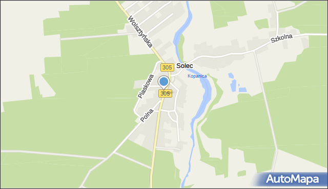 Solec gmina Przemęt, Wolsztyńska, mapa Solec gmina Przemęt