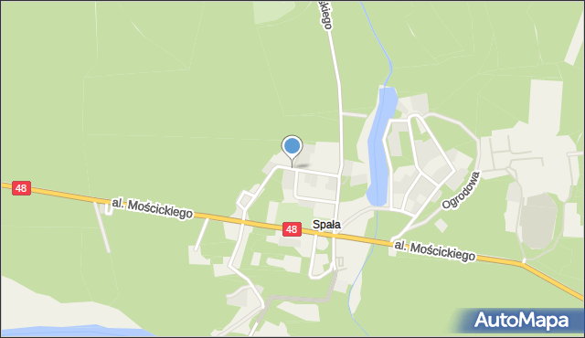 Spała gmina Inowłódz, Wojciechowskiego Stanisława, Prezydenta, mapa Spała gmina Inowłódz