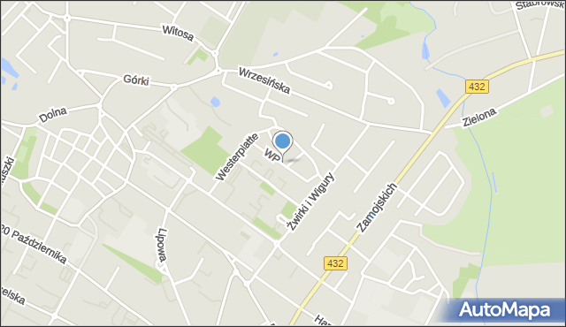 Środa Wielkopolska, Wojska Polskiego, mapa Środa Wielkopolska