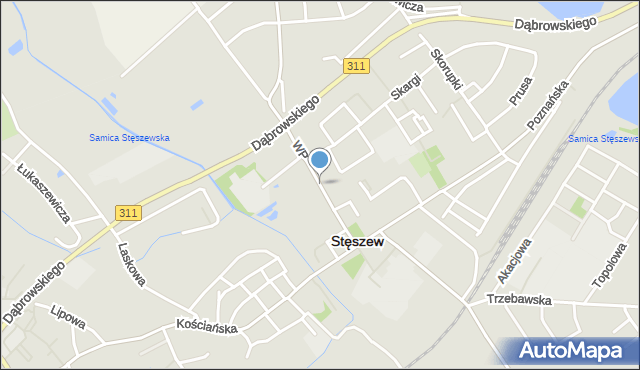 Stęszew, Wojska Polskiego, mapa Stęszew