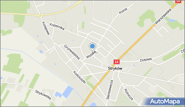 Stryków powiat zgierski, Wolska, mapa Stryków powiat zgierski