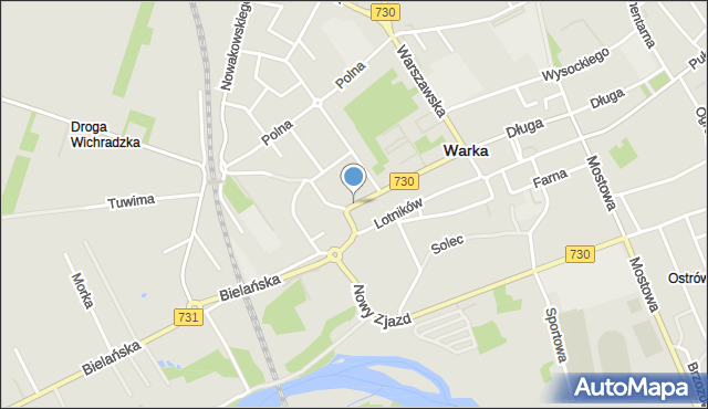 Warka, Wójtowska, mapa Warka