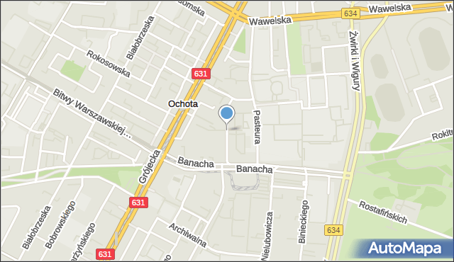 Warszawa, Wolnej Wszechnicy, mapa Warszawy