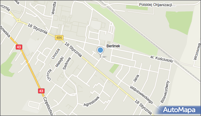 Wieluń, Wołodyjowskiego Michała, mapa Wieluń