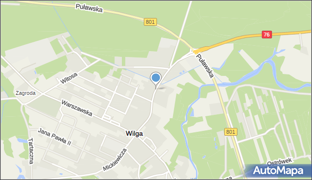 Wilga, Wojska Polskiego, mapa Wilga