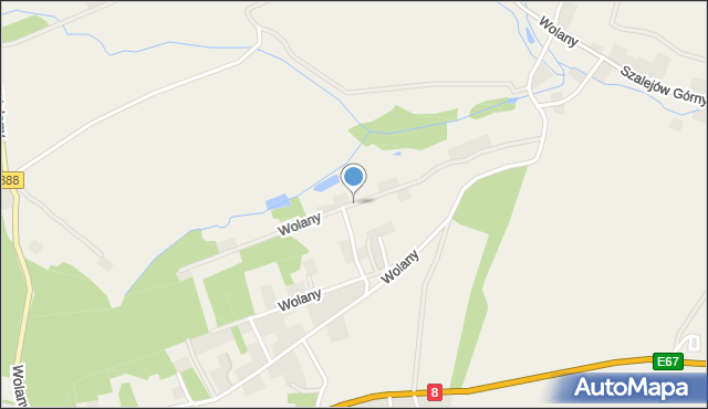 Wolany gmina Szczytna, Wolany, mapa Wolany gmina Szczytna